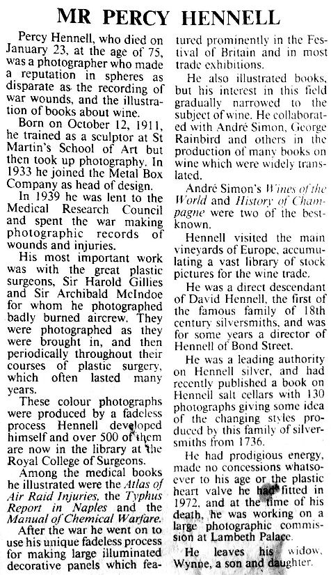 hennell obituary